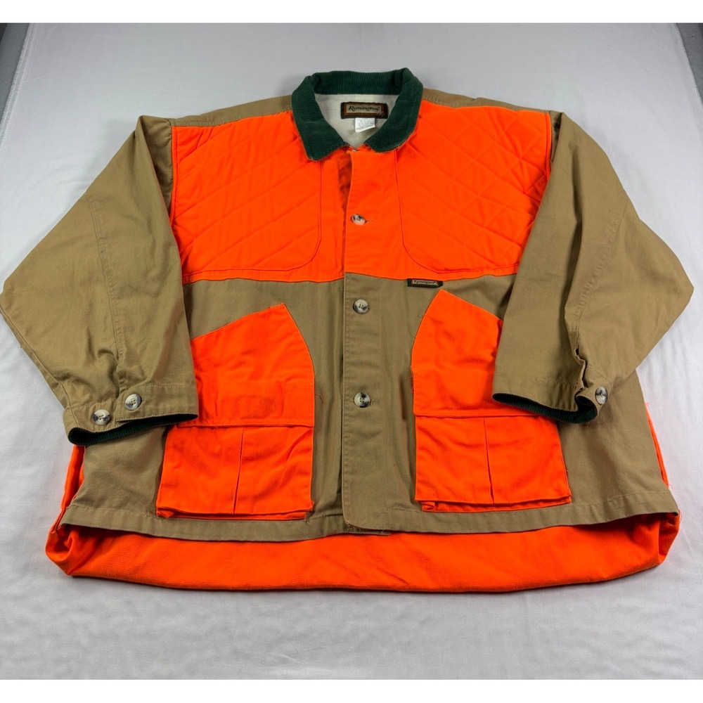 Remington Jacket Mens 2XL Orange Brown Hunting Outdoor Collared